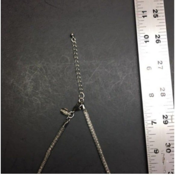 Express Silver Curved Necklace Tube Arc Chain Retro BoHo Soft Girl Cottage Mod - Picture 7 of 7